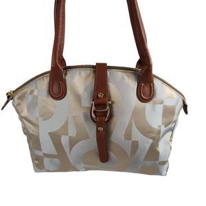 AIGNER Piccolina Shoulder Tote Bag Leather Straps Signature Logo Lightweight